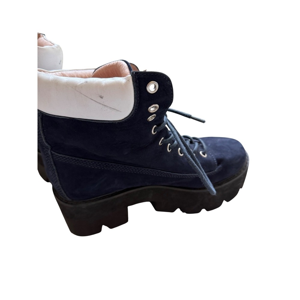 Jeffrey Campbell Havana Last Navy Blue Suede Platform Combat Boots Womens 10M - Picture 10 of 10